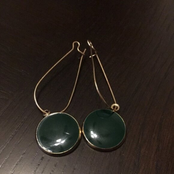 Boho elegant green gypsy circle earrings jewelry … - Picture 5 of 7